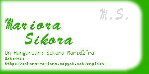 mariora sikora business card